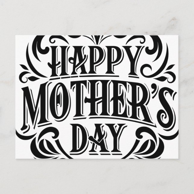 Postal Escribir cartas con brillo para el día de la madre (Anverso)