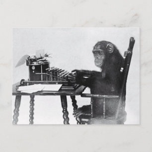 Postal Escribir mono