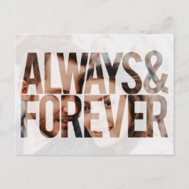 Postal Escribir siempre y para siempre la foto Guardar la