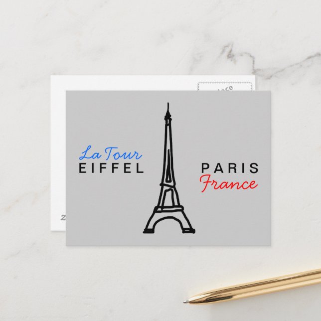 Postal Escribir sobre París Francia (Anverso/Reverso In Situ)