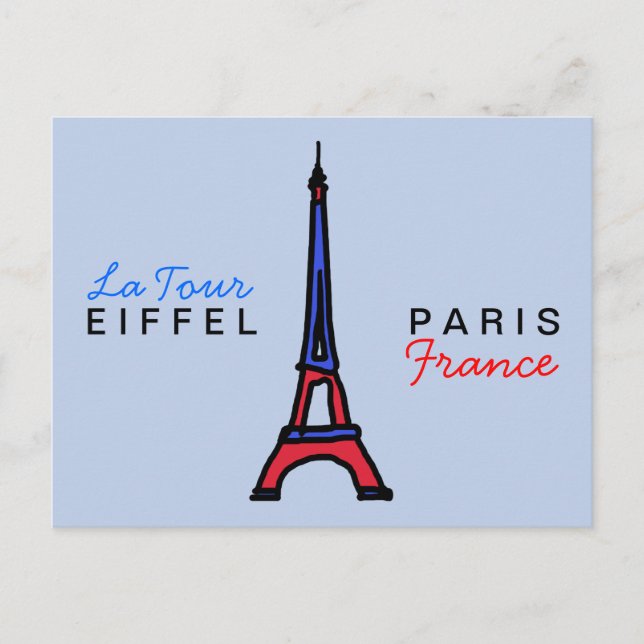 Postal escribir sobre París Francia (Anverso)