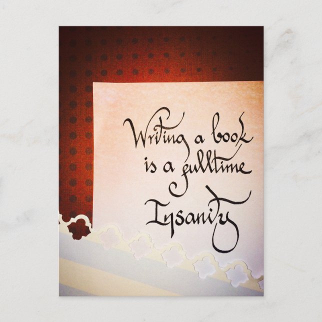 Postal Escribir un libro es una locura a tiempo completo (Anverso)