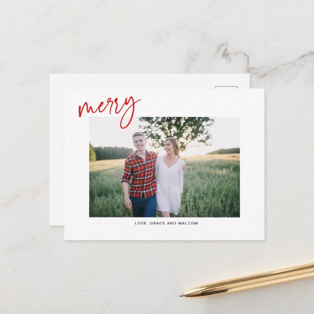 Postal escrita de la mano de feriado de moras roja (Anverso/Reverso In Situ)