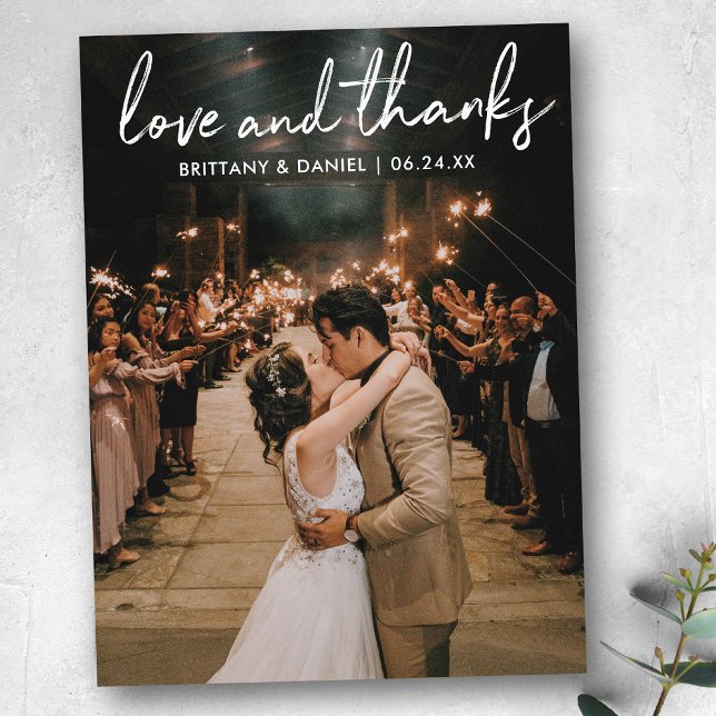 Postal Escrito a mano Amor Gracias Boda (Customize to change your personalized text size or text style.)