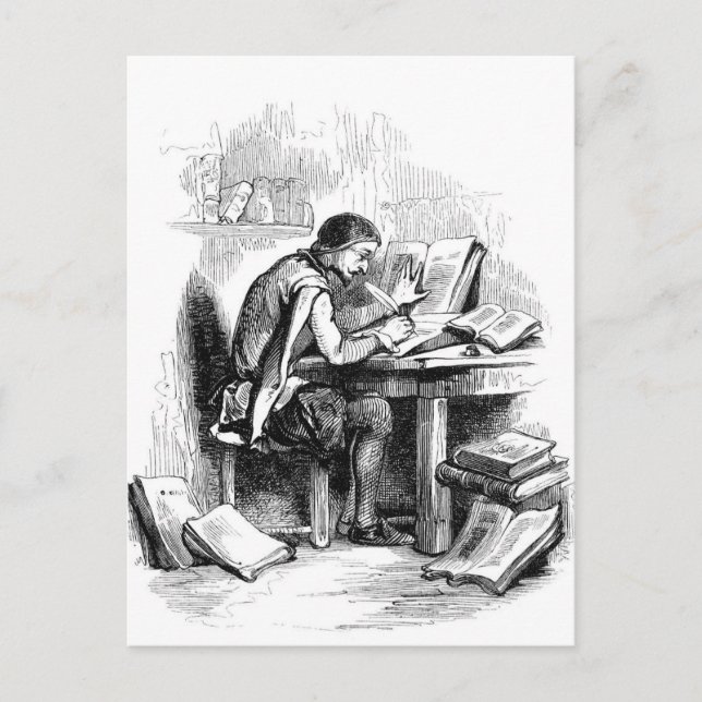 Postal Escritor de libros antiguos autor (Anverso)
