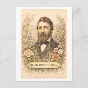 Postal Escritor Henry David Thoreau de estilo vintage