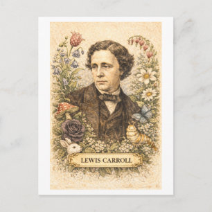 Postal Escritor Lewis Carroll de estilo vintage