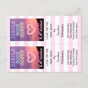 Postal Escritor Romance Promotion Bookmark Stripes