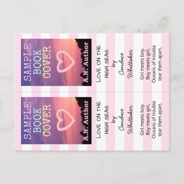 Postal Escritor Romance Promotion Bookmark Stripes (Anverso)
