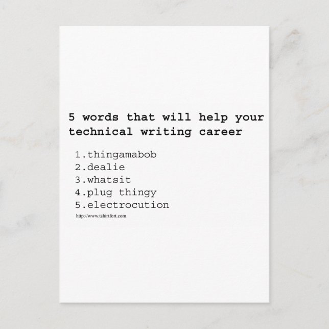 Postal Escritor técnico (Anverso)