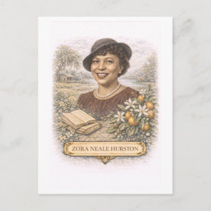 Postal Escritora de estilo vintage Zora Neale Hurston