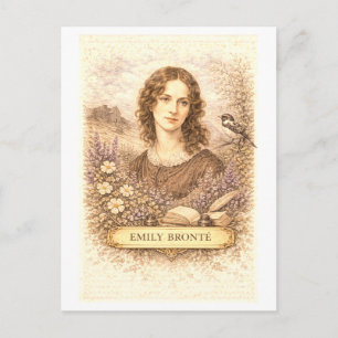 Postal Escritora Emily Bronte de estilo vintage