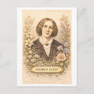 Postal Escritora George Eliot de estilo vintage