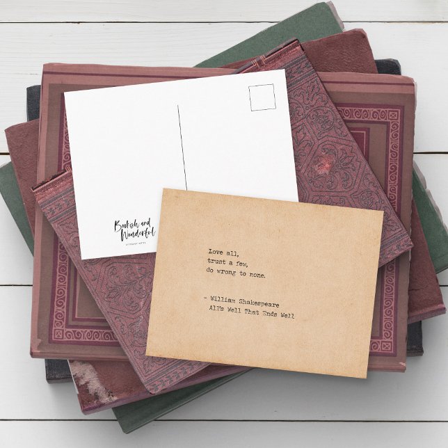 Postal Escritora William Shakespeare Love All Quita (Subido por el creador)