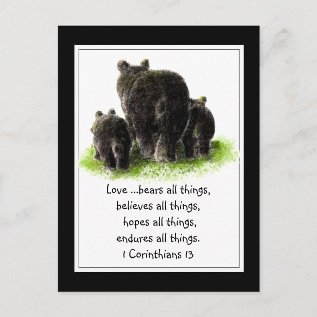Postal Escritura 1 Corintios 13:4 El amor es (Anverso)