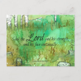 Postal Escritura 1 Crónicas 16:11 Biblia Verse Forest