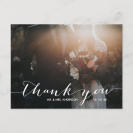 Postal Escritura a mano 2 Boda de fotos Gracias