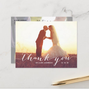 Postal Escritura a mano 2 Boda fotográfico Gracias Postca