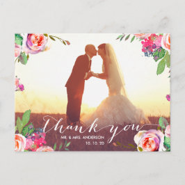 Postal Escritura a mano con flores 2 Boda de fotos Gracia