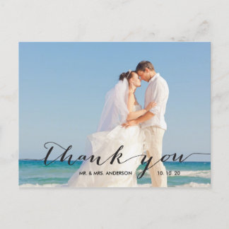 Postal Escritura a mano | Foto boda Gracias Postcard