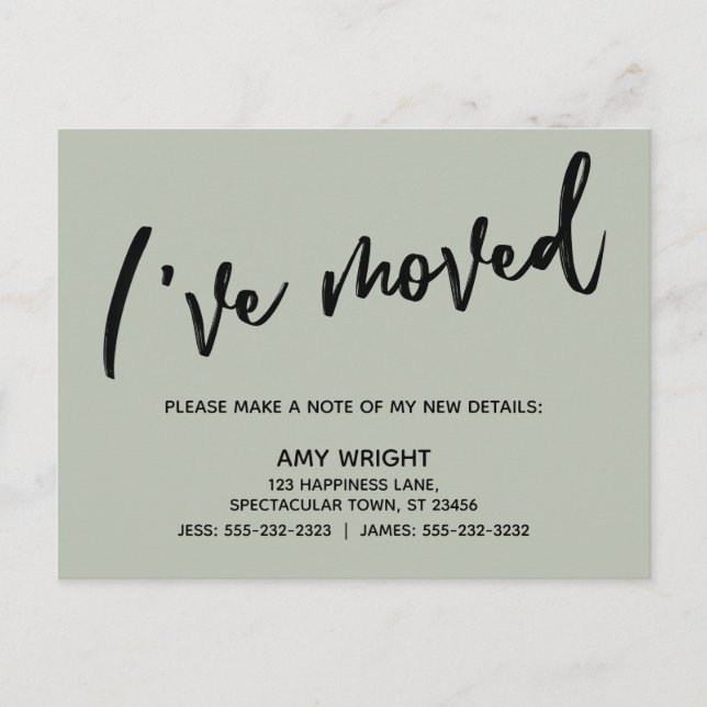 Postal Escritura a mano Simple he movido la tipografía sa (Anverso)