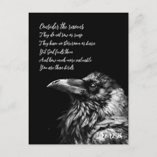 Postal Escritura de la Biblia Lucas 12:24