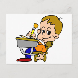 Postal Escritura De Niños En El Escritorio