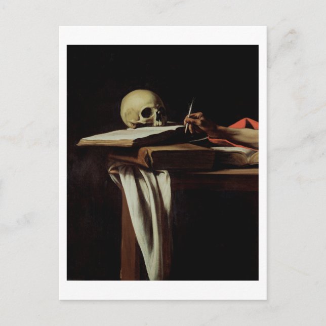 Postal Escritura de St Jerome, c.1604 (detalle de 64911) (Anverso)