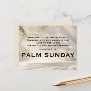Postal Escritura del Domingo de Ramos con sombras suaves 