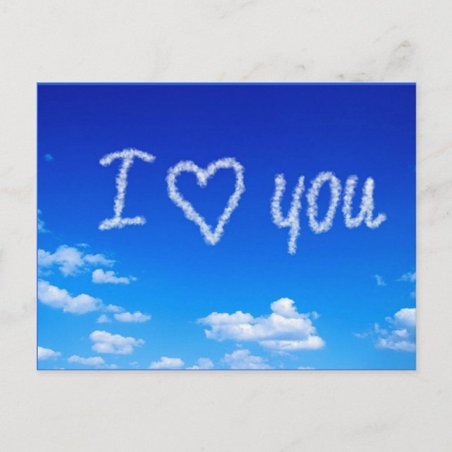 Postal escritura en el cielo "Te Amo" (Anverso)