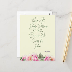 Postal Escritura floral