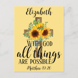 Postal Escritura Floral Todas las cosas posibles girasole