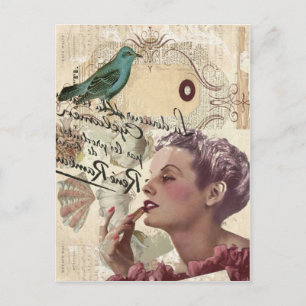 Postal escritura francesa glamor paris mostonista