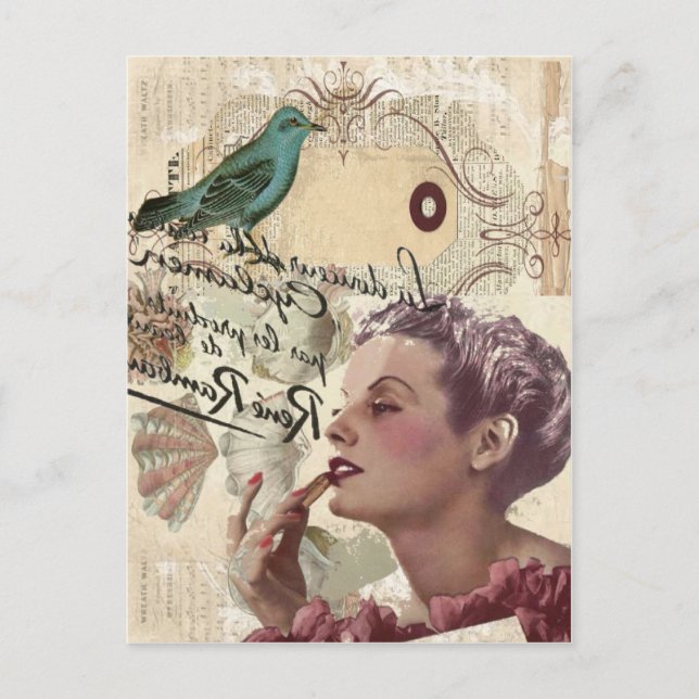 Postal escritura francesa glamor paris mostonista (Anverso)