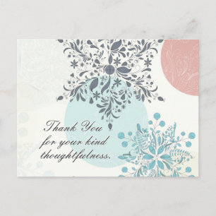 Postal Escritura inspiradora de agradecimiento, flor vint