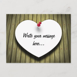 Postal Escritura manuscrita de corazón de papel Rústico