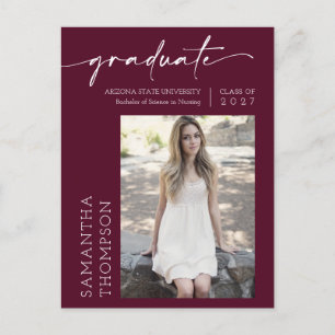 Postal Escritura Mínima De Borgoña Que Hizo Foto Graduada