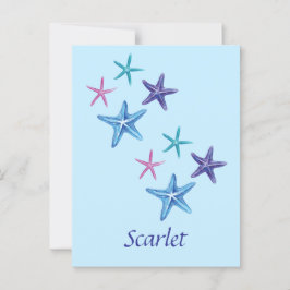 Postal Escritura personalizada de Starfish colorido