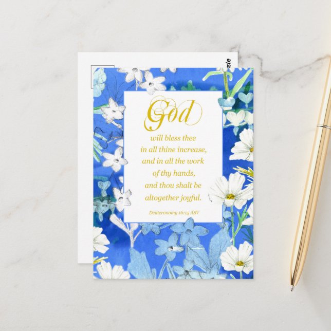 Postal Escritura religiosa de la Biblia de Deuteronomio d (Anverso/Reverso In Situ)