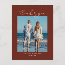 Postal Escritura simple minimalista de máquina de Boda de