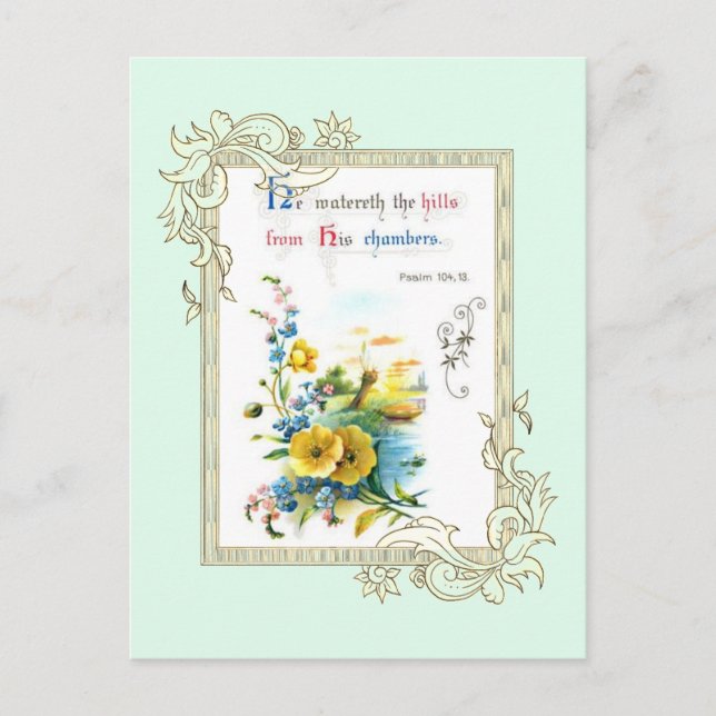 Postal Escritura Y Flores (Anverso)