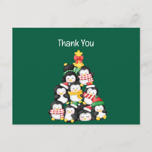 Postal escuadrón de adorables pingüinos de navidad (Anverso)