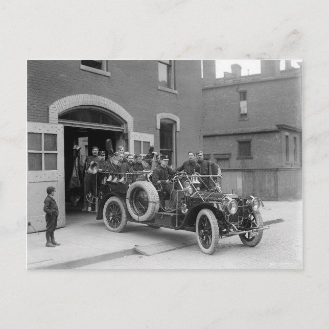 Postal Escuadrón de Bomberos Packard, 1911 (Anverso)