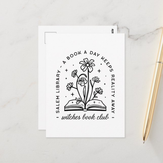 Postal Escuadrón de lectura de chicas de brujas del club  (Anverso/Reverso In Situ)