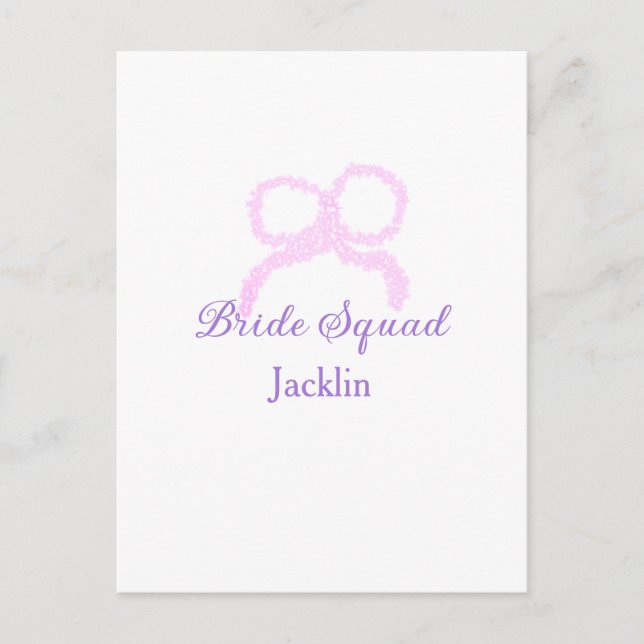 Postal Escuadrón de novias purpurina rosa estrella del ar (Anverso)