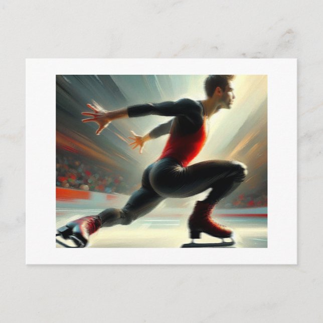 Postal Escuadrón masculino de esquí de hielo, Arlene Baba (Anverso)