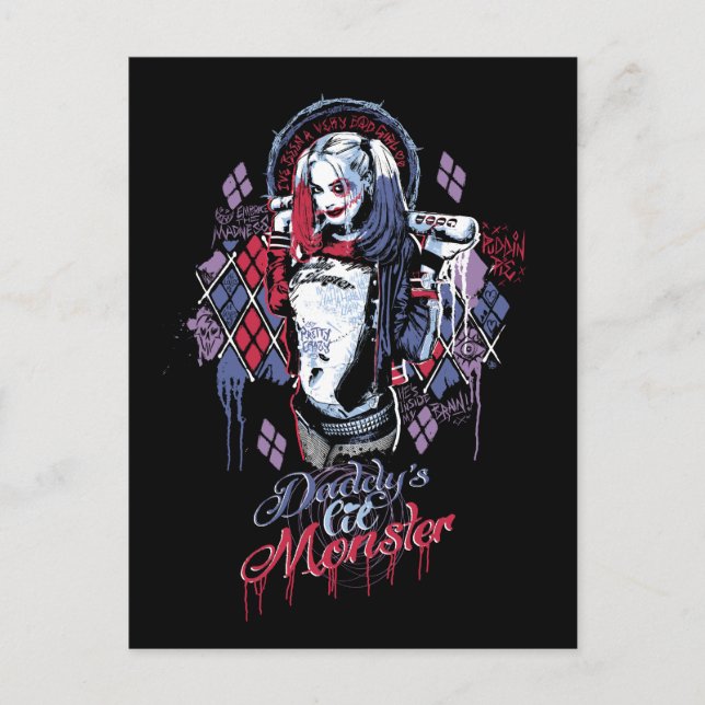 Postal Escuadrón suicida | Grafiti con tinta Harley Quinn (Anverso)