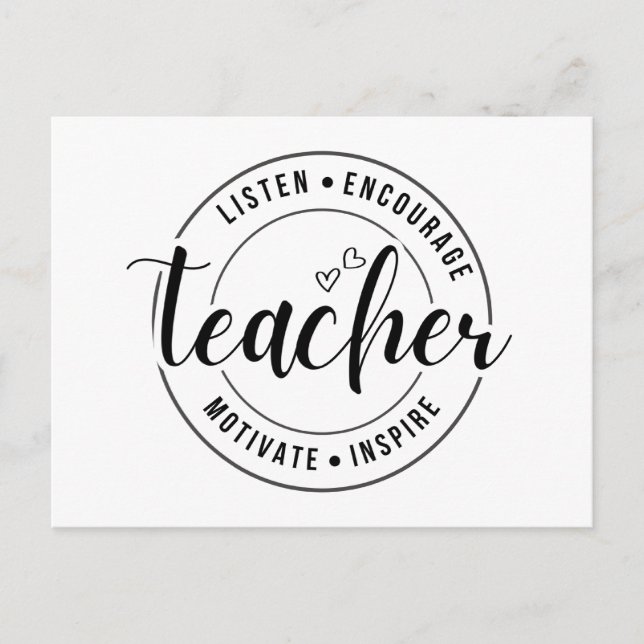Postal "Escucha, anima, motiva, inspira", profesora Gra (Anverso)