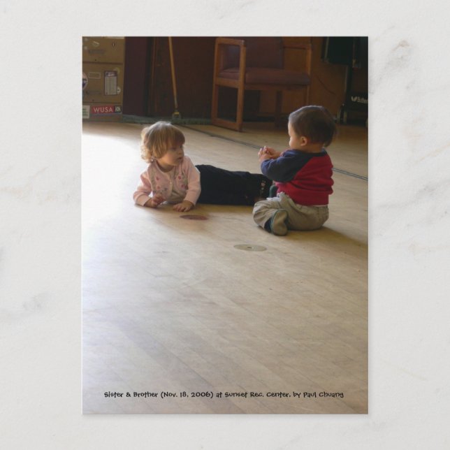 Postal Escuchando la charla de los niños... (Anverso)