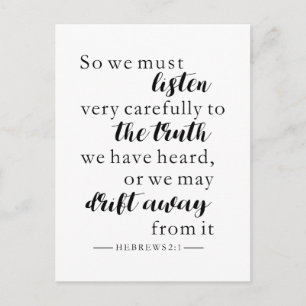 Postal escuchar la verdad hebrews christian